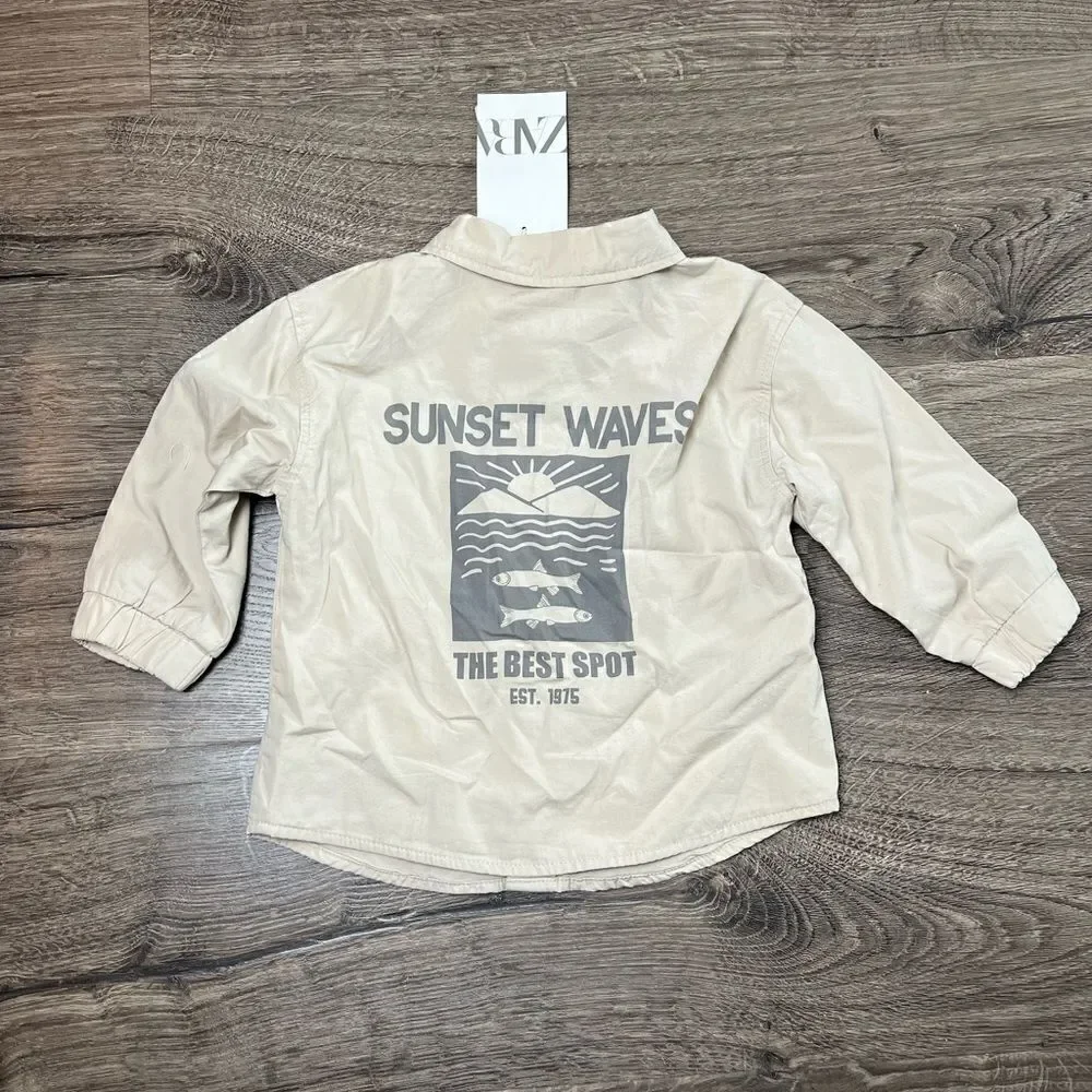 Zara CARGO OVERSHIRT  Boy size 9-12 Months